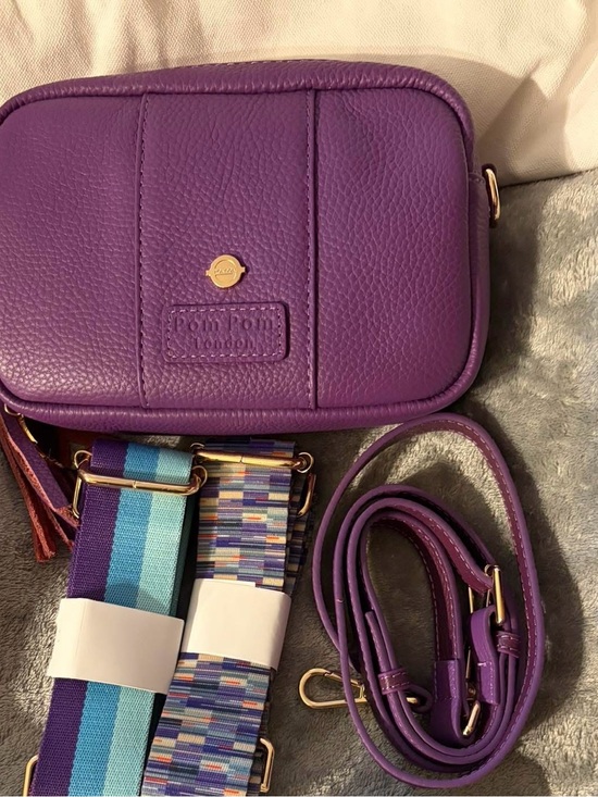 Pom Pom London Handbags - Pom Pom London Elizabeth Line Mini City Leather Crossbody Bag